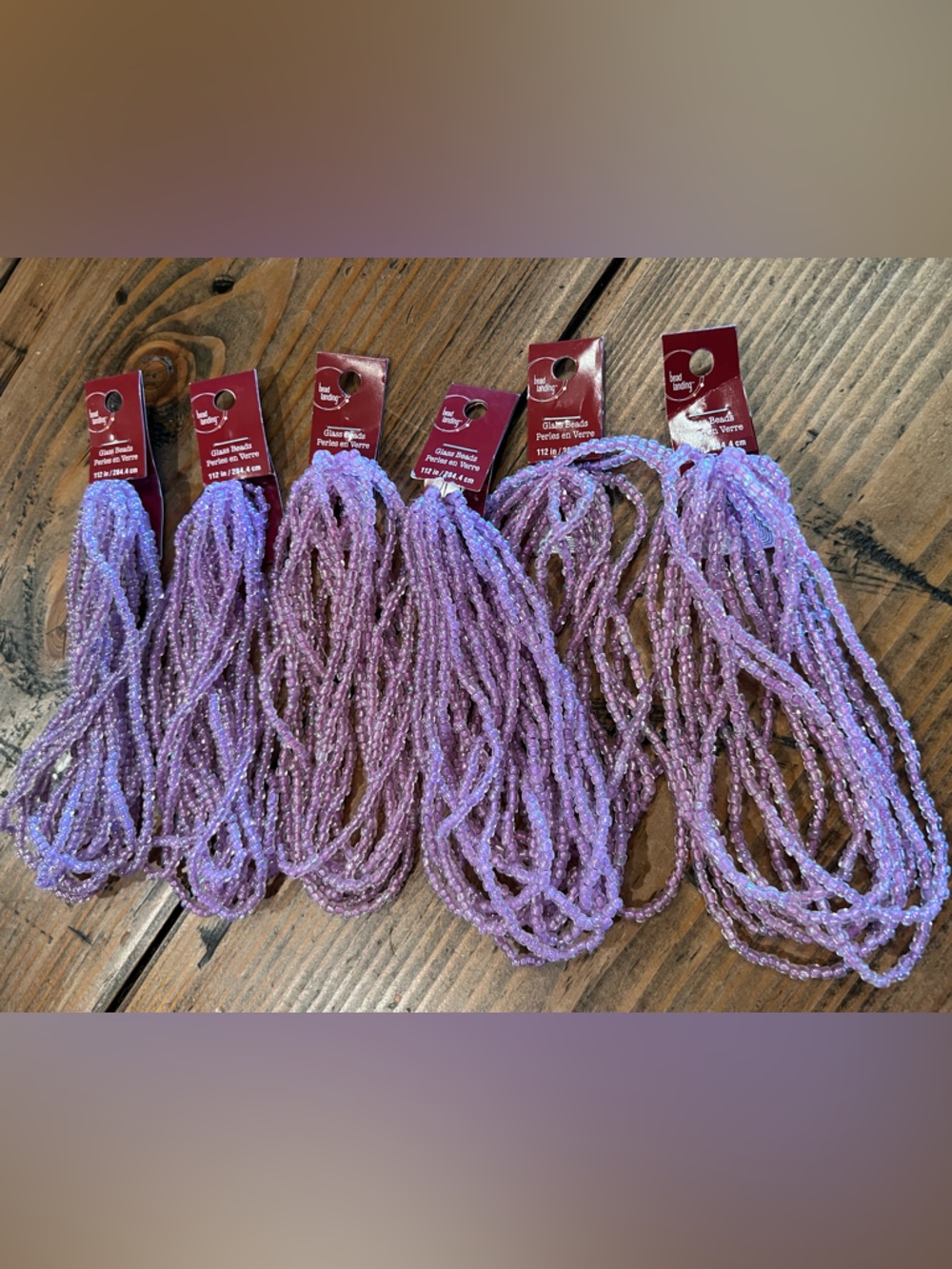 Bead landing glass seed beads 6/0 purple AB finish